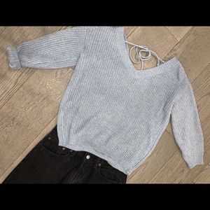 Zaful V neck oversized knit sweater